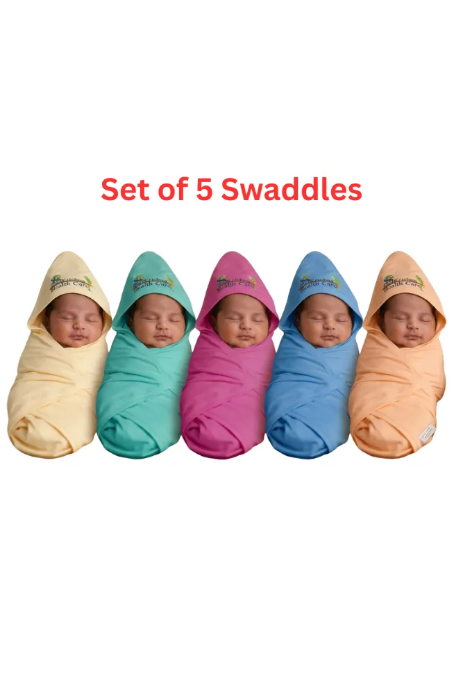 New Born Baby All Weather Swaddle (Set of 5)
